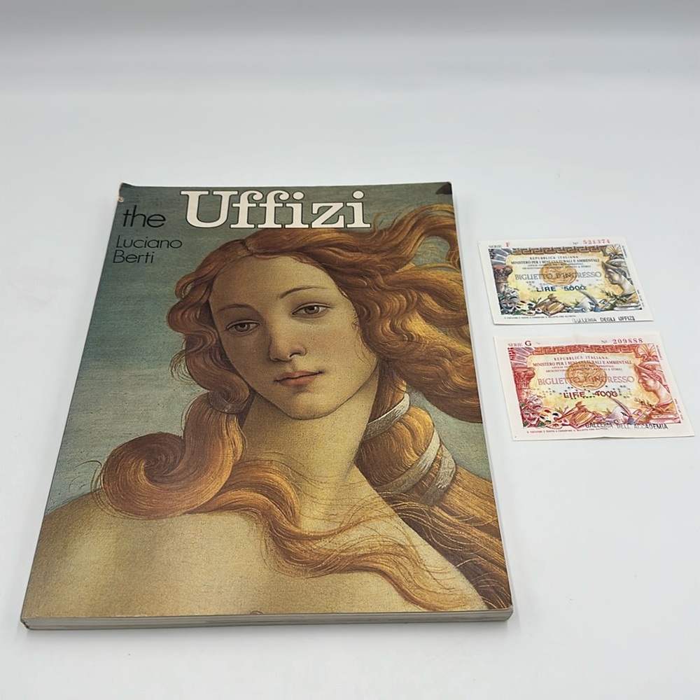 Uffizi Italian Museum Booklet with Two Banknotes